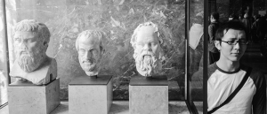 I quattro grandi filosofi dell'antica Grecia: Platone, Aristotele, Socrate e Steve. (iPhone di Steve Feng)