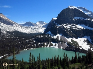 Nel frattempo, nel suo tour attraverso i parchi nazionali, la ballerina Kexin Li ha scattato questa foto lungo il sentiero per il ghiacciaio di Grinnell, nel Glacier National Park in Montana