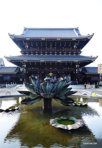 Mentre visita il tempio Higashi Honganji(東本願寺), il ballerino Jeff Chuang trova una grande fontana a forma di loto nella vasca.